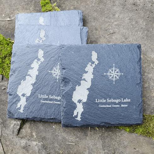 Little Sebago Lake Slate Coasters